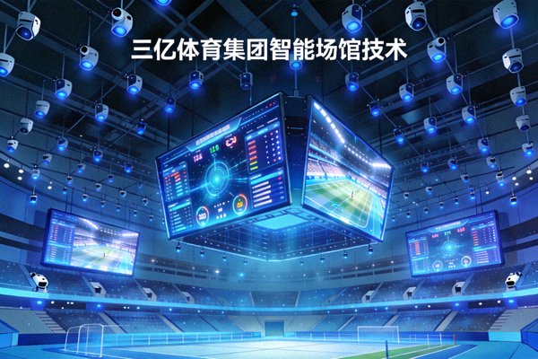 三亿体育集团智能场馆技术 - 现代化体育场馆内部部署的传感器网络与数字显示屏的科技场景